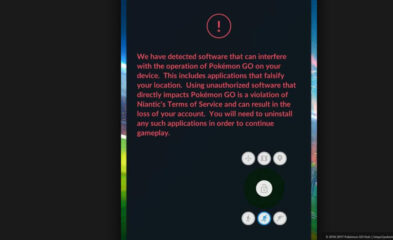 Pokemon Go Warning Screen